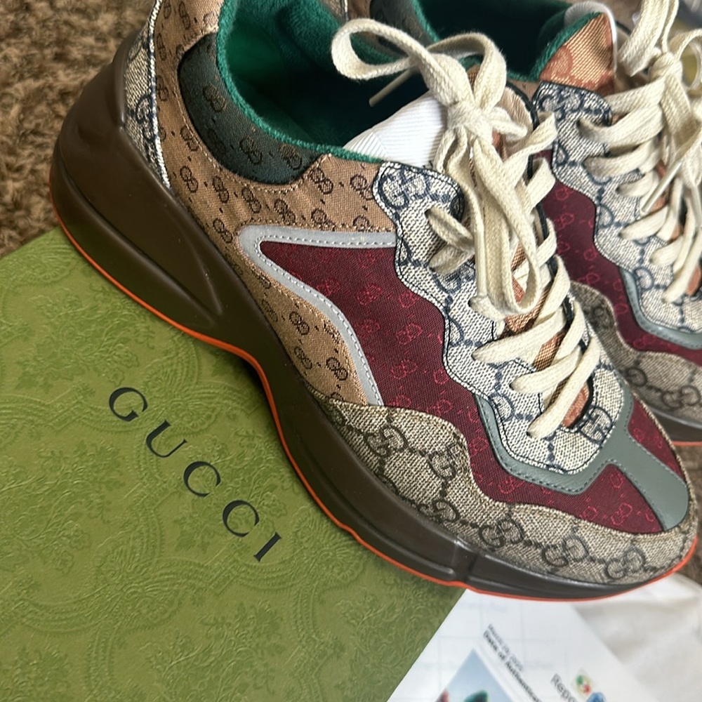 Guchi Rhyton Mixed Media Sneakers Woman's; Size 39 COA - Picture 7 of 7